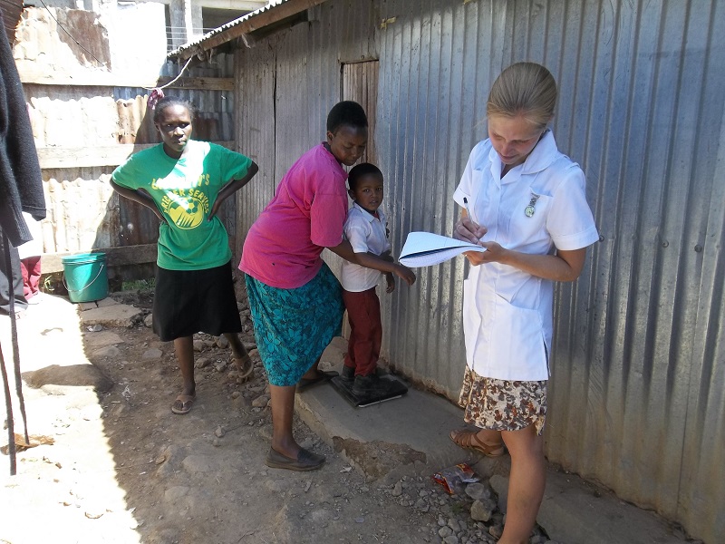 a very young Emma, vice chair of the charity Porridge and Rice, and later to become a nurse