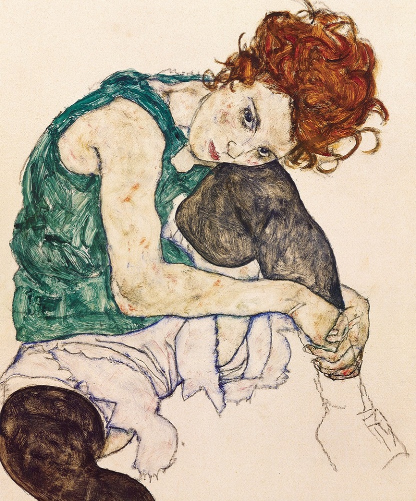 the artist's wife by egon schiele, austrian impressionist painter